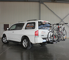 Dmonstration du SportRack avec deux vlos installs sur notre vhicule.